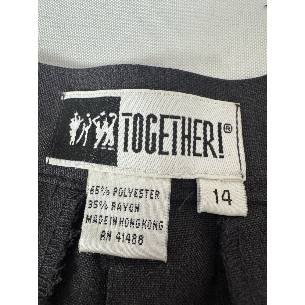 Vintage 90s Gray Back Pleated Midi Skirt 14 Dark Academia Whimsigoth Military - Picture 4 of 11